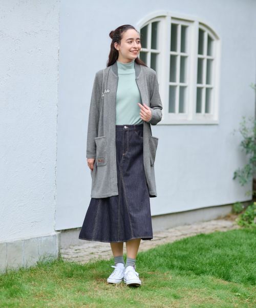 CARA O CRUZ / キャラ・オ・クルス ミニ・ひざ丈スカート | 洗える デニム風フレアスカート | 詳細3