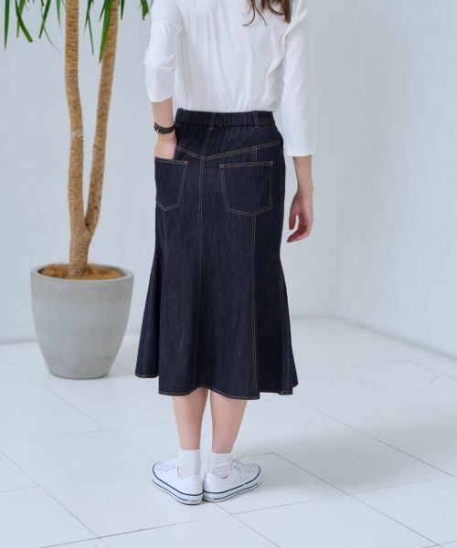 CARA O CRUZ / キャラ・オ・クルス ミニ・ひざ丈スカート | 洗える デニム風フレアスカート | 詳細9