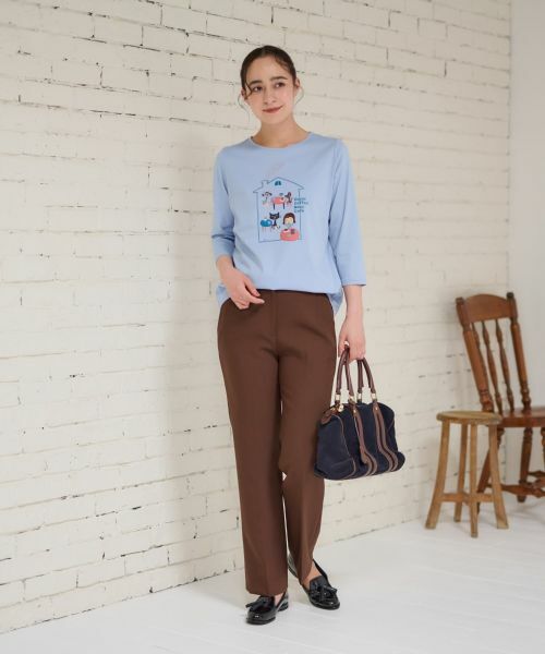 CARA O CRUZ / キャラ・オ・クルス その他パンツ | 洗える後ろウエストゴムパンツ | 詳細9