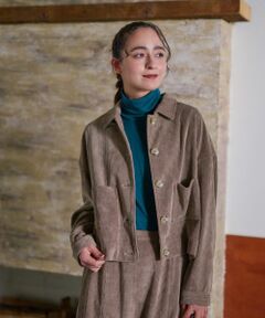 CARA O CRUZ / キャラ・オ・クルス シャツ・ブラウス | 洗える コーデュロイジャケット【ピンクリボン】【セットアップ】