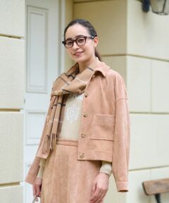 CARA O CRUZ / キャラ・オ・クルス シャツ・ブラウス | 洗える コーデュロイジャケット【ピンクリボン】【セットアップ】