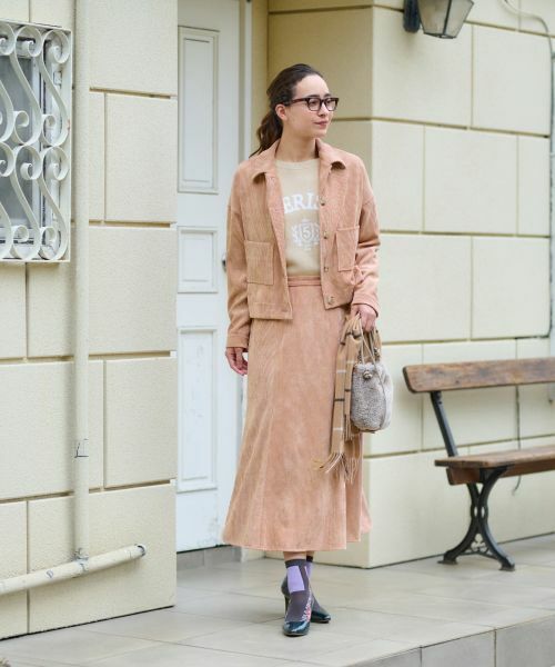 CARA O CRUZ / キャラ・オ・クルス シャツ・ブラウス | 洗える コーデュロイジャケット【ピンクリボン】【セットアップ】 | 詳細11