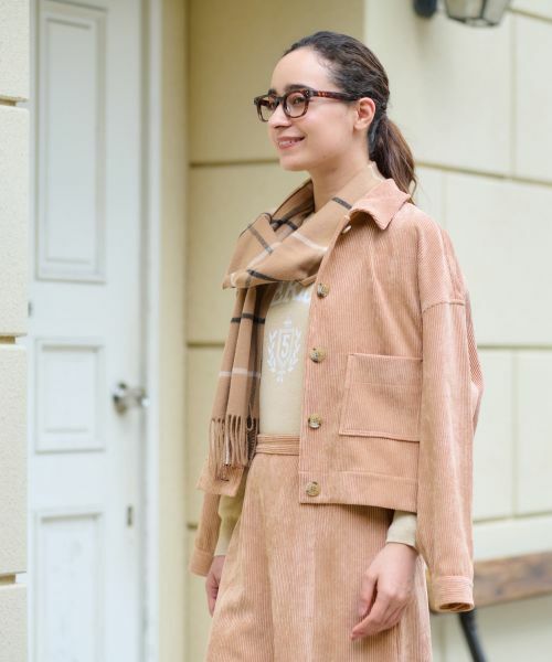 CARA O CRUZ / キャラ・オ・クルス シャツ・ブラウス | 洗える コーデュロイジャケット【ピンクリボン】【セットアップ】 | 詳細2