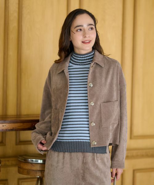 CARA O CRUZ / キャラ・オ・クルス シャツ・ブラウス | 洗える コーデュロイジャケット【ピンクリボン】【セットアップ】 | 詳細22