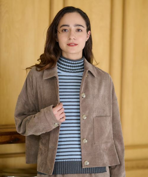 CARA O CRUZ / キャラ・オ・クルス シャツ・ブラウス | 洗える コーデュロイジャケット【ピンクリボン】【セットアップ】 | 詳細23