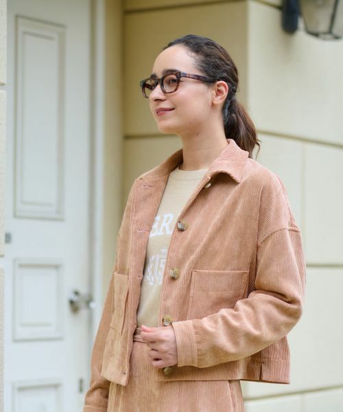 CARA O CRUZ / キャラ・オ・クルス シャツ・ブラウス | 洗える コーデュロイジャケット【ピンクリボン】【セットアップ】 | 詳細3