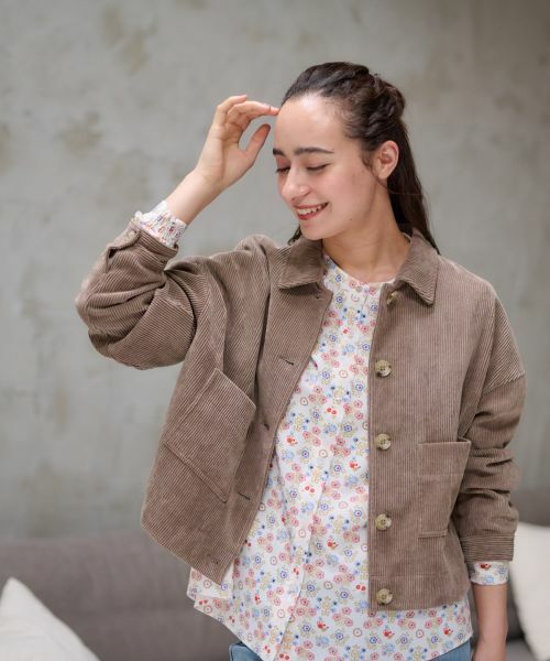 CARA O CRUZ / キャラ・オ・クルス シャツ・ブラウス | 洗える コーデュロイジャケット【ピンクリボン】【セットアップ】 | 詳細30