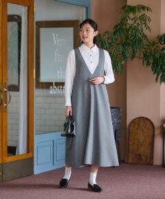 CARA O CRUZ / キャラ・オ・クルス ロング・マキシ丈ワンピース | 洗える ストライプジャンパースカート