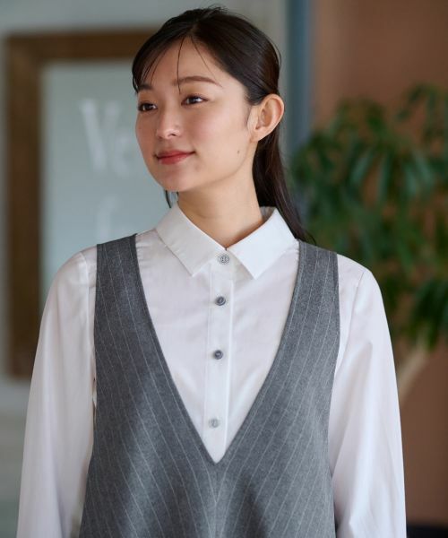 CARA O CRUZ / キャラ・オ・クルス ロング・マキシ丈ワンピース | 洗える ストライプジャンパースカート | 詳細13