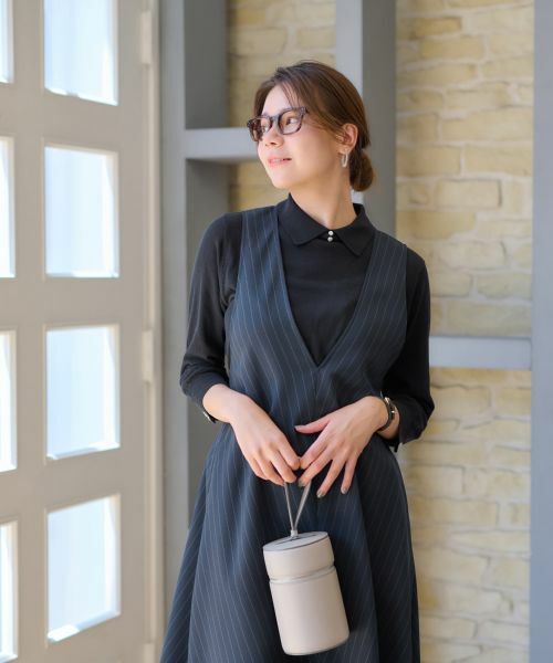 CARA O CRUZ / キャラ・オ・クルス ロング・マキシ丈ワンピース | 洗える ストライプジャンパースカート | 詳細3