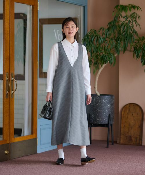 CARA O CRUZ / キャラ・オ・クルス ロング・マキシ丈ワンピース | 洗える ストライプジャンパースカート | 詳細9