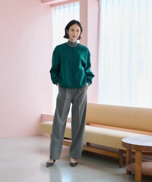 CARA O CRUZ / キャラ・オ・クルス その他パンツ | 洗える 後ろウエストゴムストライプパンツ | 詳細10