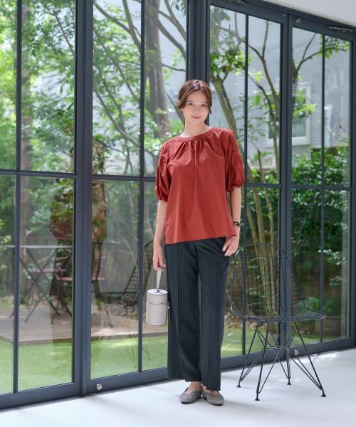 CARA O CRUZ / キャラ・オ・クルス その他パンツ | 洗える 後ろウエストゴムストライプパンツ | 詳細14