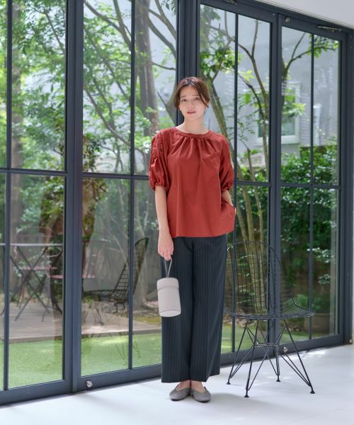 CARA O CRUZ / キャラ・オ・クルス その他パンツ | 洗える 後ろウエストゴムストライプパンツ | 詳細15