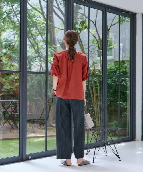 CARA O CRUZ / キャラ・オ・クルス その他パンツ | 洗える 後ろウエストゴムストライプパンツ | 詳細18