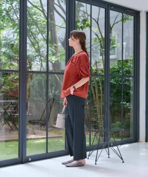 CARA O CRUZ / キャラ・オ・クルス その他パンツ | 洗える 後ろウエストゴムストライプパンツ | 詳細19