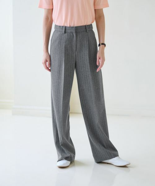 CARA O CRUZ / キャラ・オ・クルス その他パンツ | 洗える 後ろウエストゴムストライプパンツ | 詳細20