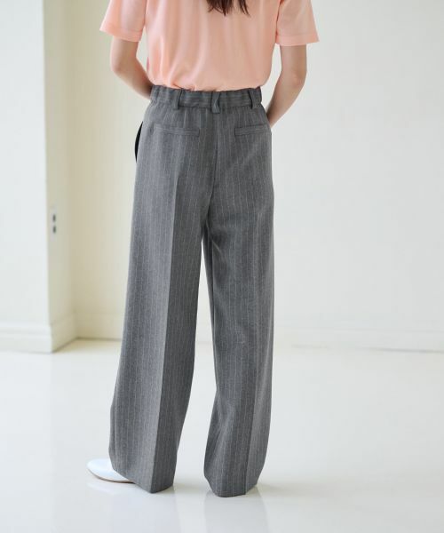 CARA O CRUZ / キャラ・オ・クルス その他パンツ | 洗える 後ろウエストゴムストライプパンツ | 詳細23