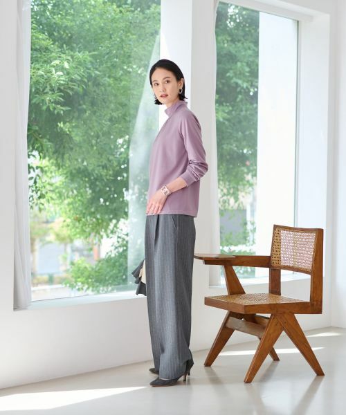 CARA O CRUZ / キャラ・オ・クルス その他パンツ | 洗える 後ろウエストゴムストライプパンツ | 詳細6