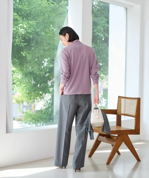 CARA O CRUZ / キャラ・オ・クルス その他パンツ | 洗える 後ろウエストゴムストライプパンツ | 詳細7