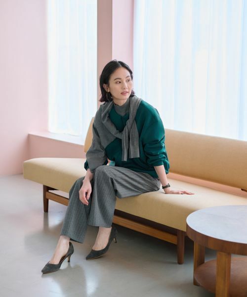 CARA O CRUZ / キャラ・オ・クルス その他パンツ | 洗える 後ろウエストゴムストライプパンツ | 詳細9