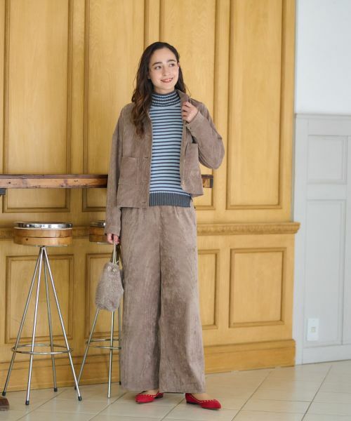 CARA O CRUZ / キャラ・オ・クルス その他パンツ | 洗える ウエスト伸縮コーデュロイパンツ【セットアップ】 | 詳細3
