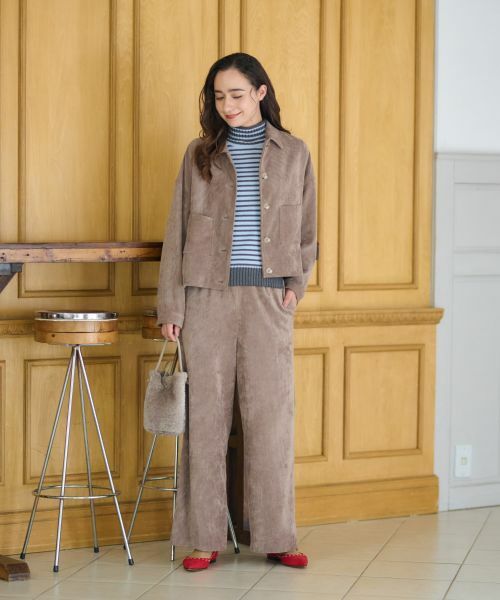 CARA O CRUZ / キャラ・オ・クルス その他パンツ | 洗える ウエスト伸縮コーデュロイパンツ【セットアップ】 | 詳細4