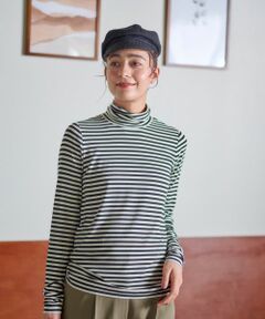 CARA O CRUZ / キャラ・オ・クルス カットソー | 洗える タートルネックボーダーカットソー