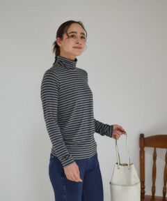 CARA O CRUZ / キャラ・オ・クルス カットソー | 洗える タートルネックボーダーカットソー