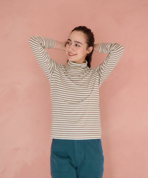 CARA O CRUZ / キャラ・オ・クルス カットソー | 洗える タートルネックボーダーカットソー | 詳細1