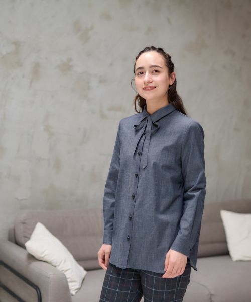 CARA O CRUZ / キャラ・オ・クルス シャツ・ブラウス | 洗える タイ付シャツ【CoC by CARA O CRUZ】 | 詳細24