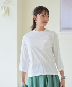 CARA O CRUZ / キャラ・オ・クルス Tシャツ | 【汗じみ防止 洗える】刺繍＆スパンコールの胸ポケットＴシャツ【CoC by CARA O CRUZ】