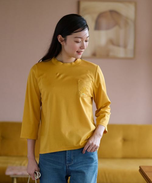 CARA O CRUZ / キャラ・オ・クルス Tシャツ | 【汗じみ防止 洗える】刺繍＆スパンコールの胸ポケットＴシャツ【CoC by CARA O CRUZ】 | 詳細1