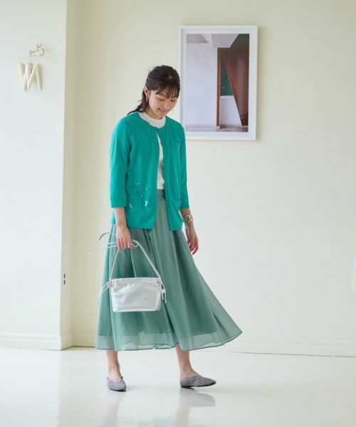 CARA O CRUZ / キャラ・オ・クルス Tシャツ | 【汗じみ防止 洗える】刺繍＆スパンコールの胸ポケットＴシャツ【CoC by CARA O CRUZ】 | 詳細12