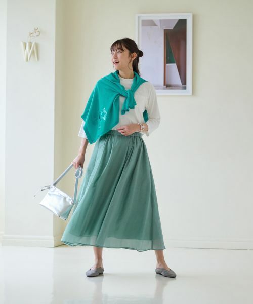 CARA O CRUZ / キャラ・オ・クルス Tシャツ | 【汗じみ防止 洗える】刺繍＆スパンコールの胸ポケットＴシャツ【CoC by CARA O CRUZ】 | 詳細13