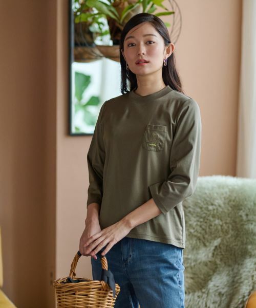 CARA O CRUZ / キャラ・オ・クルス Tシャツ | 【汗じみ防止 洗える】刺繍＆スパンコールの胸ポケットＴシャツ【CoC by CARA O CRUZ】 | 詳細16