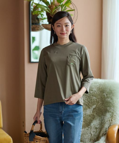 CARA O CRUZ / キャラ・オ・クルス Tシャツ | 【汗じみ防止 洗える】刺繍＆スパンコールの胸ポケットＴシャツ【CoC by CARA O CRUZ】 | 詳細17