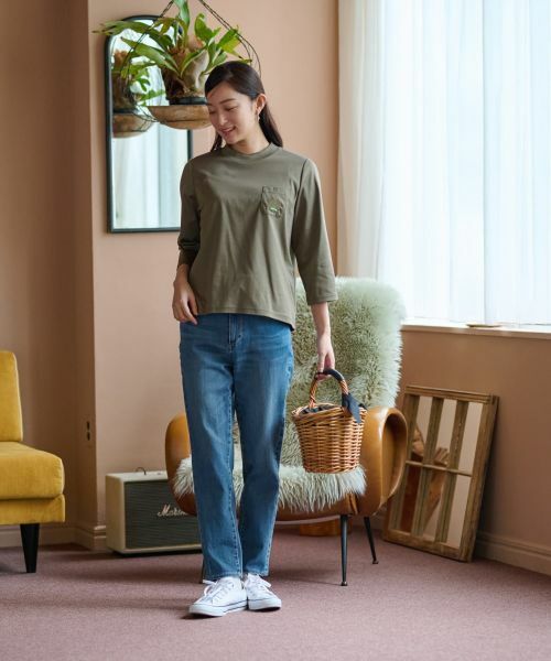 CARA O CRUZ / キャラ・オ・クルス Tシャツ | 【汗じみ防止 洗える】刺繍＆スパンコールの胸ポケットＴシャツ【CoC by CARA O CRUZ】 | 詳細19