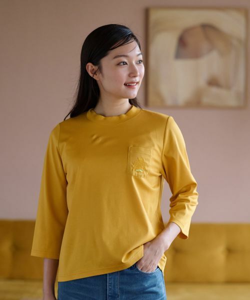 CARA O CRUZ / キャラ・オ・クルス Tシャツ | 【汗じみ防止 洗える】刺繍＆スパンコールの胸ポケットＴシャツ【CoC by CARA O CRUZ】 | 詳細2