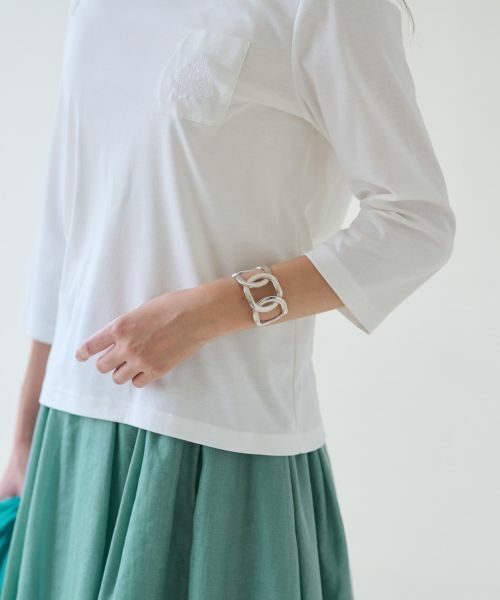 CARA O CRUZ / キャラ・オ・クルス Tシャツ | 【汗じみ防止 洗える】刺繍＆スパンコールの胸ポケットＴシャツ【CoC by CARA O CRUZ】 | 詳細22