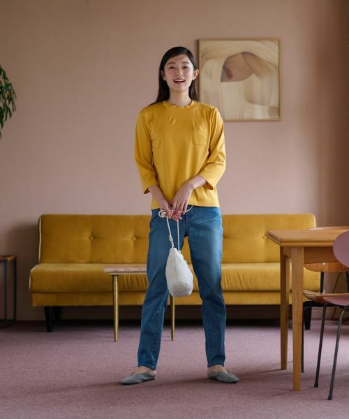 CARA O CRUZ / キャラ・オ・クルス Tシャツ | 【汗じみ防止 洗える】刺繍＆スパンコールの胸ポケットＴシャツ【CoC by CARA O CRUZ】 | 詳細4