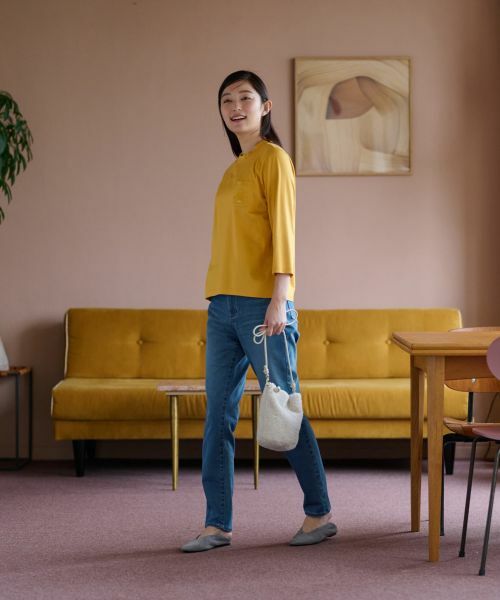 CARA O CRUZ / キャラ・オ・クルス Tシャツ | 【汗じみ防止 洗える】刺繍＆スパンコールの胸ポケットＴシャツ【CoC by CARA O CRUZ】 | 詳細6