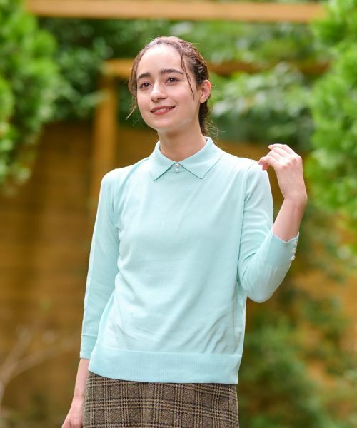 CARA O CRUZ / キャラ・オ・クルス ニット・セーター | 洗える衿付きニット【CoC by CARA O CRUZ】 | 詳細1