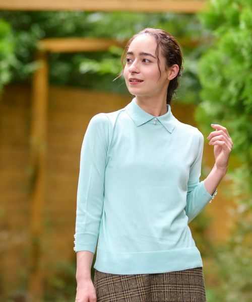 CARA O CRUZ / キャラ・オ・クルス ニット・セーター | 洗える衿付きニット【CoC by CARA O CRUZ】 | 詳細2