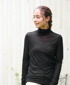 CARA O CRUZ / キャラ・オ・クルス カットソー | 洗えるタートルネックメッシュカットソー【CoC by CARA O CRUZ】