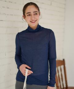 CARA O CRUZ / キャラ・オ・クルス カットソー | 洗えるタートルネックメッシュカットソー【CoC by CARA O CRUZ】