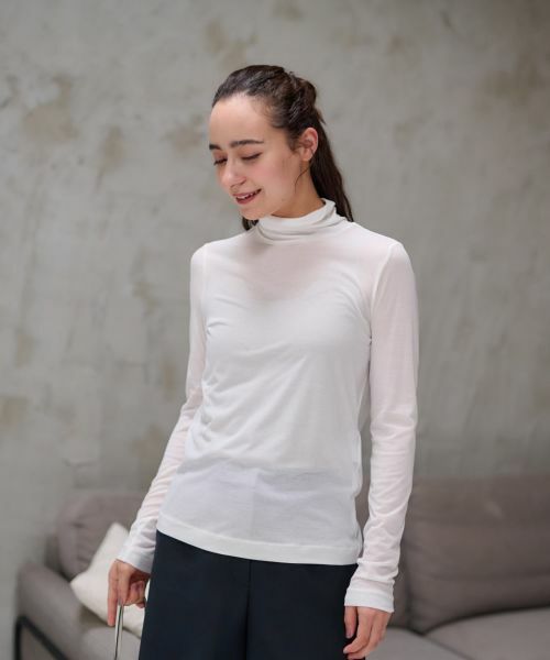 CARA O CRUZ / キャラ・オ・クルス カットソー | 洗えるタートルネックメッシュカットソー【CoC by CARA O CRUZ】(アイボリー)