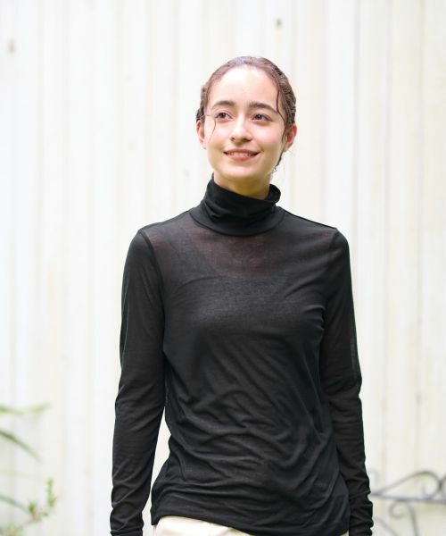 CARA O CRUZ / キャラ・オ・クルス カットソー | 洗えるタートルネックメッシュカットソー【CoC by CARA O CRUZ】 | 詳細1