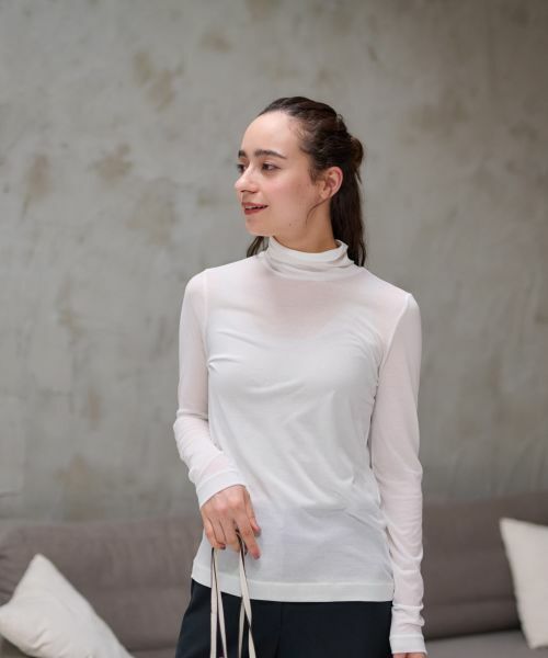CARA O CRUZ / キャラ・オ・クルス カットソー | 洗えるタートルネックメッシュカットソー【CoC by CARA O CRUZ】 | 詳細14