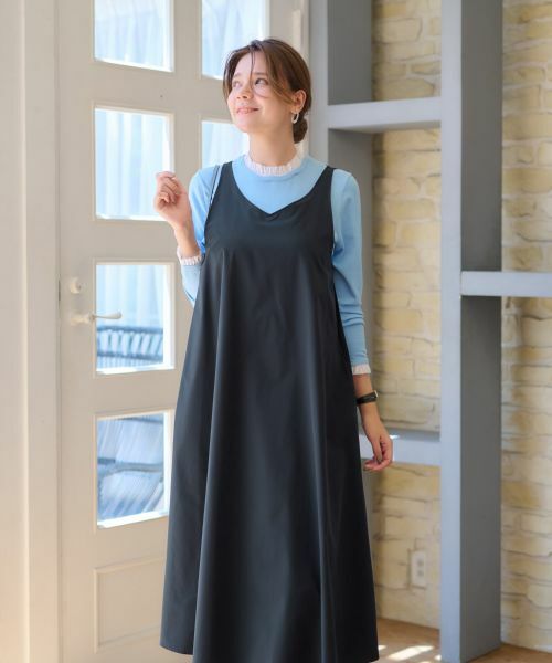 CARA O CRUZ / キャラ・オ・クルス ロング・マキシ丈ワンピース | 【撥水 洗える】ジャンパースカート【CoC by CARA O CRUZ】 | 詳細1